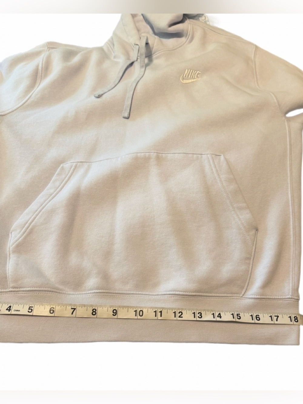 Nike- like new! Womens Cotton Lightblue pull over hoodie with lined hood Med - Picture 7 of 15